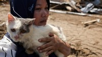 Banjir bandang di Sumatera Barat tidak hanya menelan korban manusia, tetapi juga hewan peliharaan yang ikut terjebak saat warga menyelamatkan diri. REUTERS/Willy Kurniawan