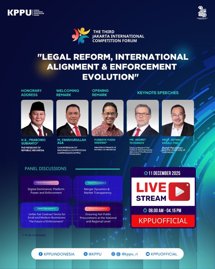 KPPU Gelar JICF Bahas Efisiensi dan Keadilan di Era Algoritma
