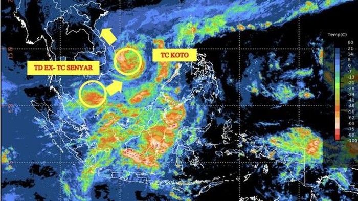 Pantauan TD Ex-Siklon Tropis Senyar per 29 November 2025. (Dok. BMKG)