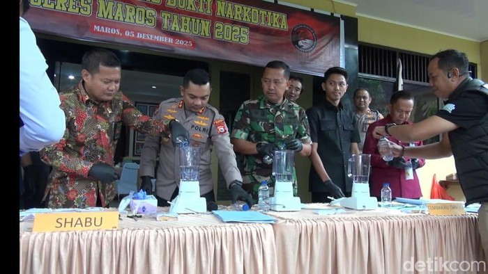 Polres Maros Musnahkan 349 Gram Sabu dari 56 Tersangka