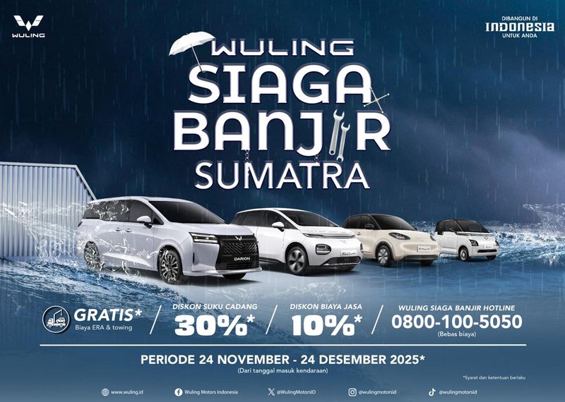 Wuling Motors gelar Program Wuling Siaga Banjir Sumatera.