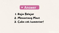 Ini jawabannya, kamu benar semua nggak nih? (Foto: Aida Adha Siregar/detikHealth)