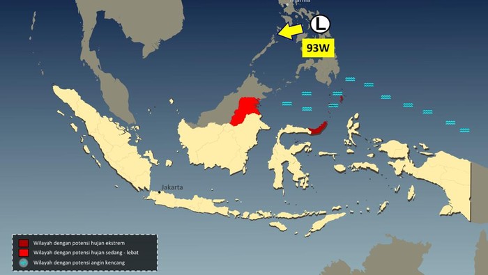 Bibit Siklon 93W Muncul di Laut Filipina, Sulut-Kaltara Waspada Cuaca Ekstrem
