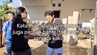 Usai menyalurkan bantuan untuk korban banjir-longsor Sumatera, Praz Teguh mengunjungi kampung halamannya di Padang, Sumbar. Ini rumah orang tua Praz Teguh yang juga terdampak banjir. Foto: Instagram @kitabisacom