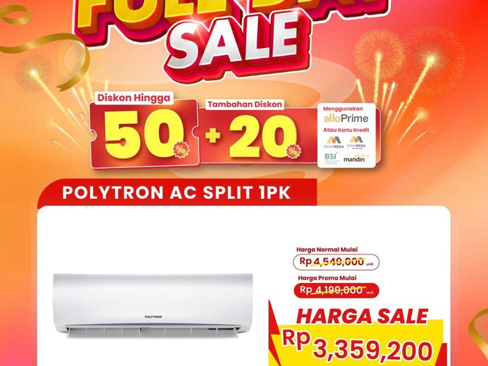 Transmart Full Day Sale! Beli AC 1 PK Bisa Dapat Diskon Rp 1,1 Juta