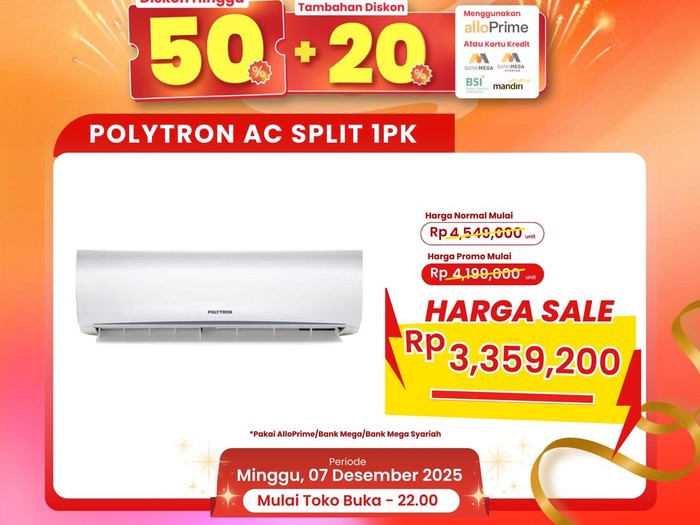 Tebus Murah AC Split 1 PK, Didiskon di Transmart Full Day Sale