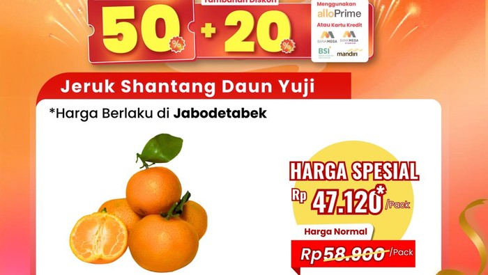 Jeruk Shantang Daun Yuji Rp 47.120/Pak di Transmart Full Day Sale