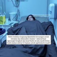 Tak hanya sekedar jalan-jalan, rupanya Audi juga menjalani liposuction atau operasi sedot lemak. Ia pun membagikan kondisinya sesaat setelah menjalani prosedur kecantikan tersebut. Foto: Instagram/@audimarissa