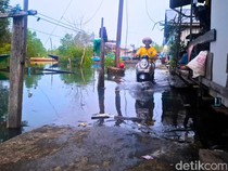 Potret Genangan Rob Pesisir Tarakan di Malam Minggu