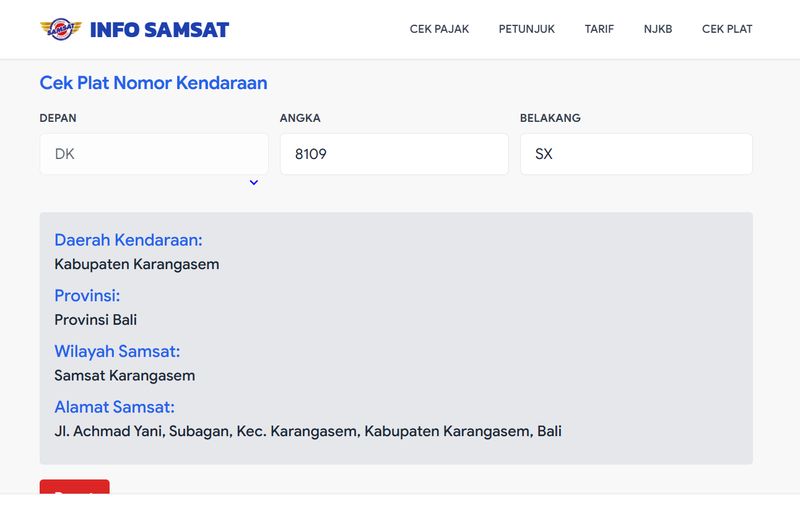 Hasil penelusuran pelat nomor mobil pikap 'Bonnie Blue's BangBus'. (detikBali) Hasil penelusuran pelat nomor mobil pikap 'Bonnie Blue's BangBus'. (detikBali)