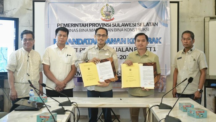 Pemprov Sulsel Teken Kontrak Perbaikan Jalan 805 Km, Ada Hertasning Makassar