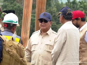 Presiden Prabowo Tinjau Jembatan Putus gegara Banjir di Bireuen Aceh
