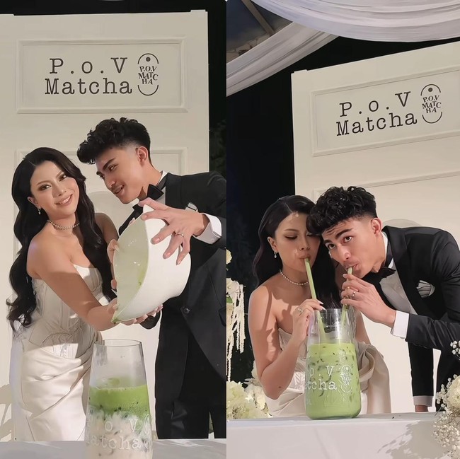 Resmi Menikah, Hanum Mega Langsung Racik Matcha di Pesta