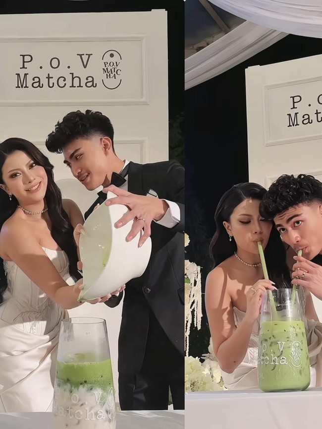 Resmi Menikah, Hanum Mega Langsung Racik Matcha di Pesta