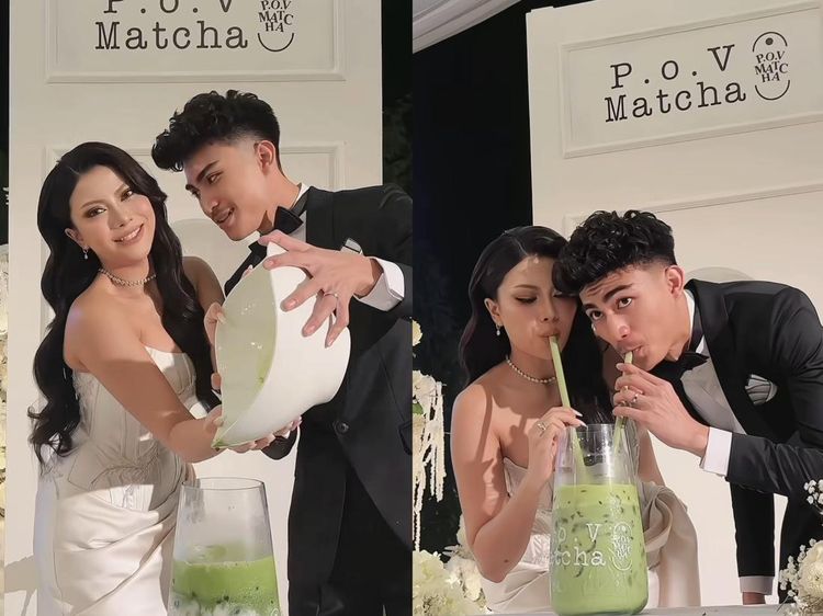 Resmi Menikah, Hanum Mega Langsung Racik Matcha di Pesta