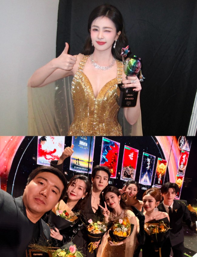 Terlepas dari kontroversi di media sosial, Bai Lu menyabet Most Beloved Character, Goddess of Scream Night 2025, sedangkan dramanya, Moonlight Mystique mendapat penghargaan Representative Drama of the Year. Foto: Weibo
