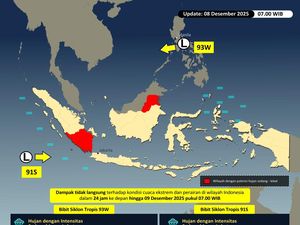 Waspada! BNPB Pantau Kemunculan Bibit Siklon 91S dan 93S di Titik Ini