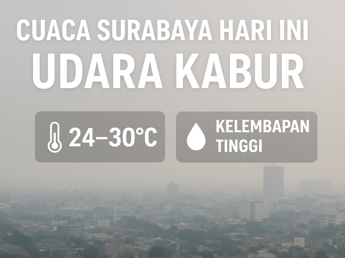 Cuaca Surabaya Hari Ini: Udara Kabur dengan Suhu hingga 30 Derajat