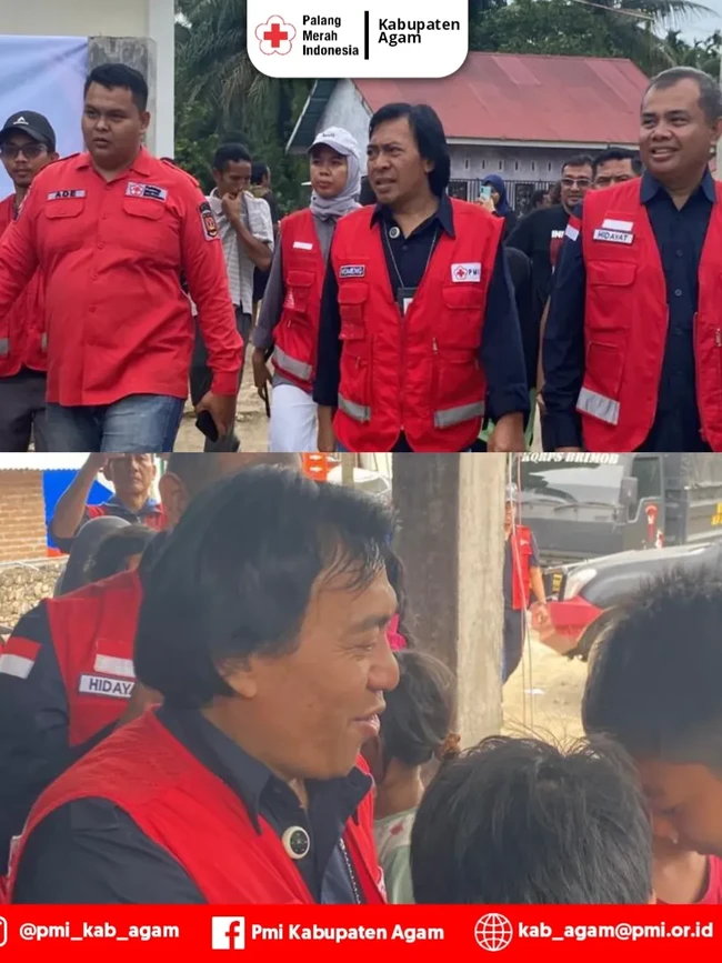Aksi Komeng Jadi Relawan PMI Bantu Ceriakan Korban Banjir di Sumatera