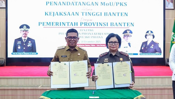 Pemprov dan Kejati Banten Teken MoU Pelaksanaan Pidana Kerja Sosial