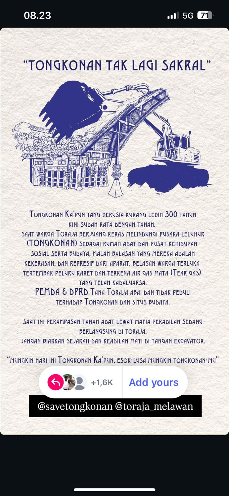 Tangkapan layar terkait eksekusi tongkonan di Toraja Tangkapan layar terkait eksekusi tongkonan di Toraja