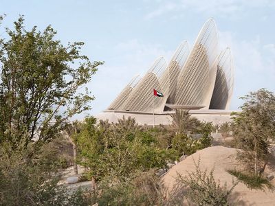 Bikin Melongo! Museum di Abu Dhabi Ini Punya Menara Berbentuk Sayap Raksasa