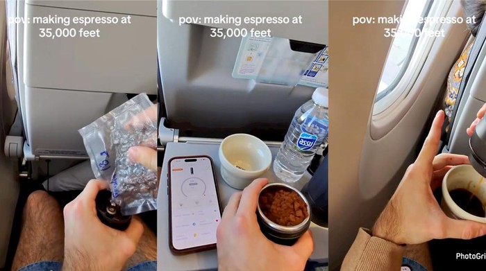 Viral! Penumpang Bikin Espresso di Pesawat, Netizen Heran