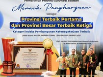 Sulsel Borong 2 Penghargaan di Naker Inspirational Leadership Award 2025