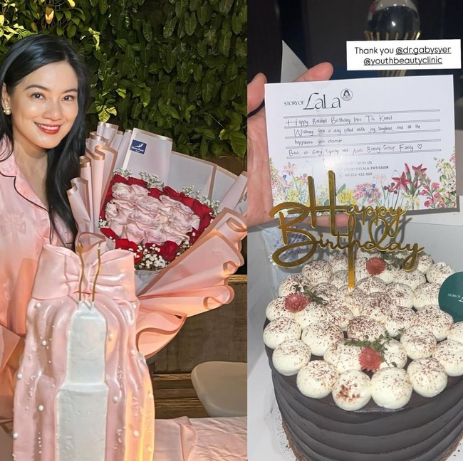 Titi Kamal Rayakan Ultah di Rumah, Dapat Banyak Kue Cantik!