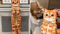 Lap dapur kucing ini adalah mood booster instan di dapur kamu. Dengan kualitas bahan yang lembut dan gambar detail yang lucu, lap ini dijamin memancing senyum setiap kali kamu melihatnya tergantung. Lap ini bisa menjadi hadiah lucu dan praktis yang pasti disukai semua orang. Dok. Bored Panda