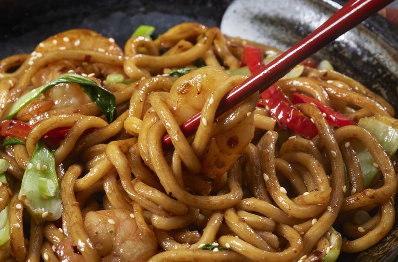 2043481986 Chinese Fast Food Meal with Fried Rice Orange Chicken and Kung Pao