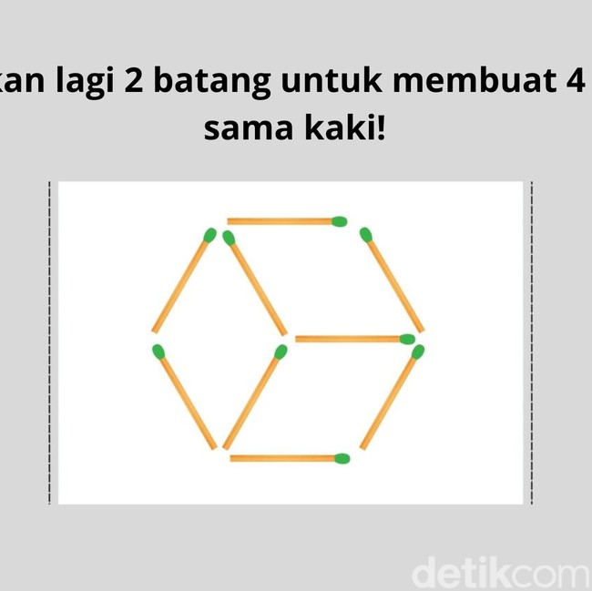 Sederhana Tapi Menjebak! Coba Pindahkan Batang Korek Ini agar Polanya Tepat