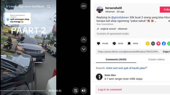 Identitas Range Rover yang Viral Dikawal Tot tot Wuk wuk di Puncak