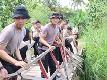 Pemkab dan Polres Wonogiri Kolaborasi Renovasi Jembatan Dungtemu