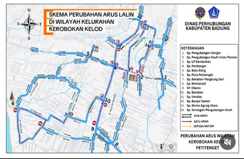 Skema uji coba rekayasa lalu lintas di Kerobokan Kelod, Badung, mulai 14 Desember 2025. (Foto: Instagram Dishub Bali)