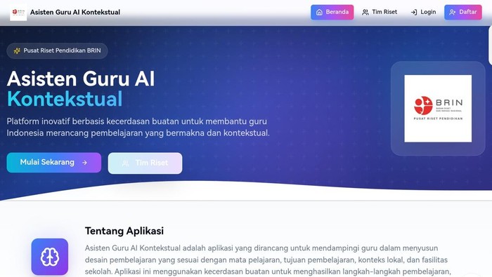 BRIN Buat Aplikasi AI Khusus buat Guru, Ada Fitur Pembelajaran Mendalam
