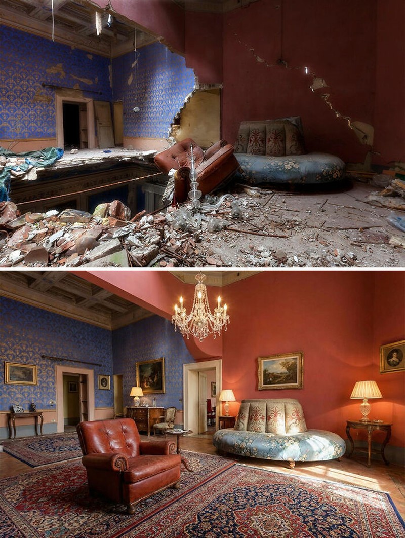 Bangunan Rusak DIrestorasi AI