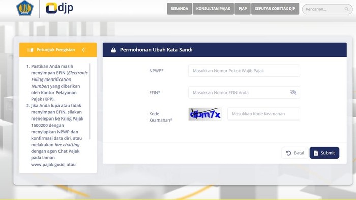 Cara Ganti Kata Sandi DJP Online Bila Lupa Password, Simak Panduannya!