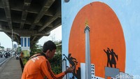 Kolong Tol Becakayu Disulap Jadi Galeri Mural Terpanjang di Indonesia