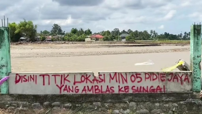 MIN 5 Pidie Jaya Hilang Disapu Banjir, Lokasi Berubah jadi Sungai