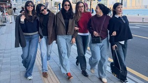 Formasi jalan santai ala Nabila Syakieb dan sahabatnya ini aesthetic banget, senyum mereka bikin Seoul makin cerah. Foto: Instagram Nabila Syakieb