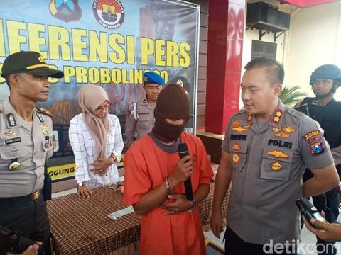 Nanang Budianto saat menjawab pertanyaan Kapolres Probolinggo saat itu, AKBP Eddwi Kurniyanto