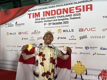 Bawa Pulang Emas, Rendy Varera Disambut Tanjidor di Tanah Air