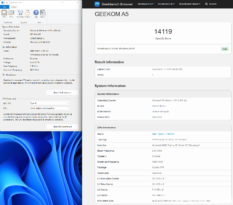 Benchmark Geekom A5 Benchmark Geekom A5