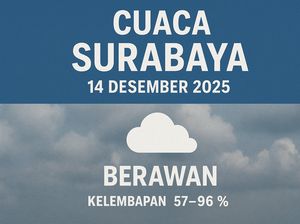 Cuaca Surabaya Hari Ini Berawan dengan Suhu 34 Derajat Celsius