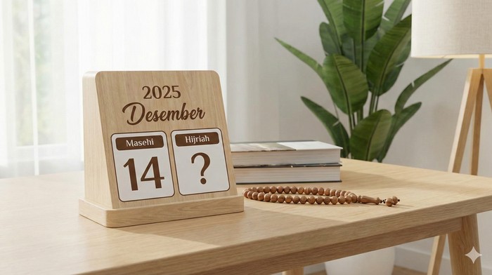 Kalender Hijriah hari ini 14 Desember 2025.