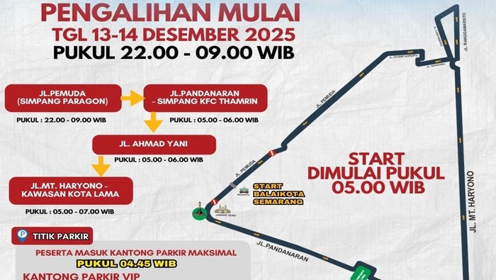 Besok Ada Event Lari di Semarang, Begini Rekayasa Lalu Lintasnya