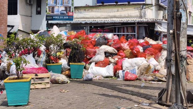 Potret Tumpukan Sampah Hiasi Kolong Flyover Ciputat Tangsel