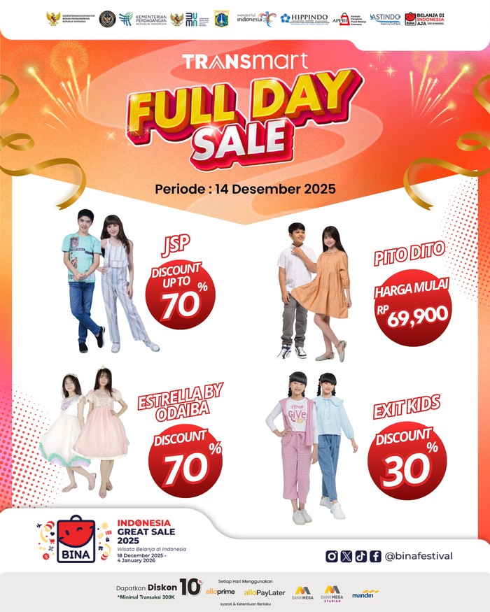 Baju Anak Banting Harga di Transmart Full Day Sale Besok