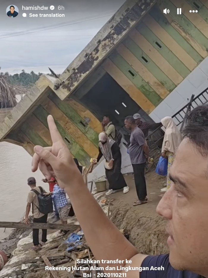 Hamish Daud berangkat ke Aceh untuk memberikan bantuan kepada korban bencana longsor dan banjir.